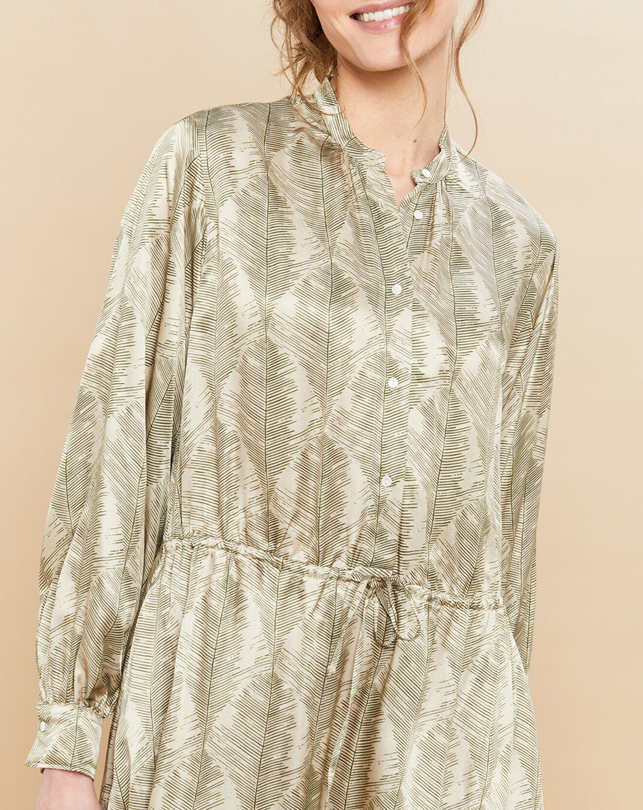 Hartford Robe en Soie mélangée Romane army/beige