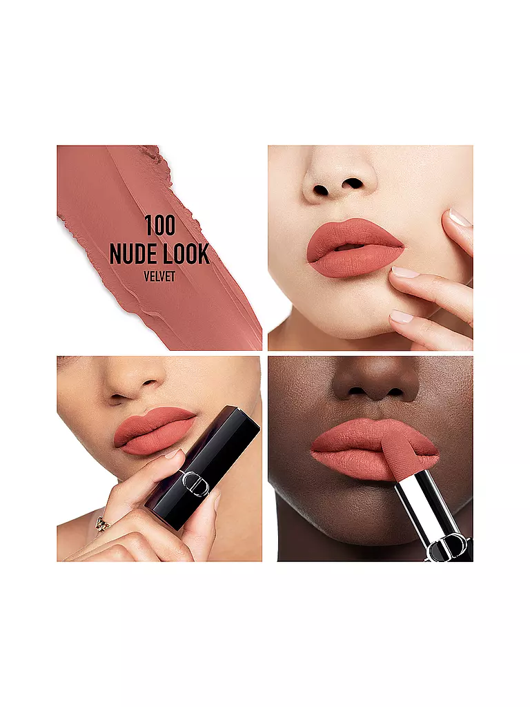 DIOR Lippenstift - Rouge Dior Velvet Lipstick (100 Nude Look) camel
