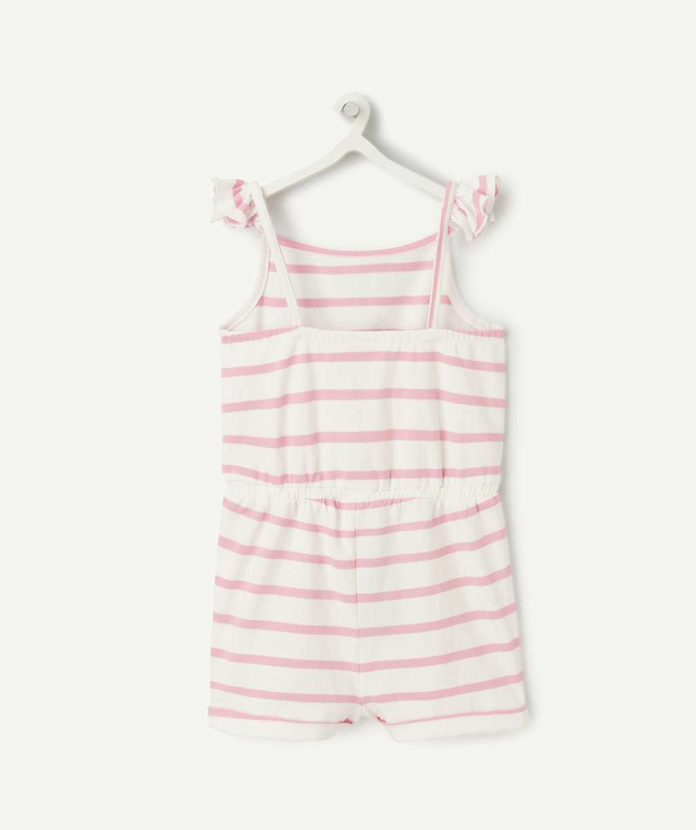 combishort bébé fille avec volants et détails ajourés