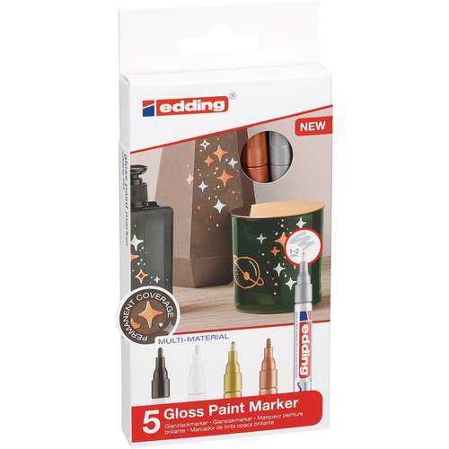 edding® 751 creative Glanzlack-Marker, 5er Set metallic