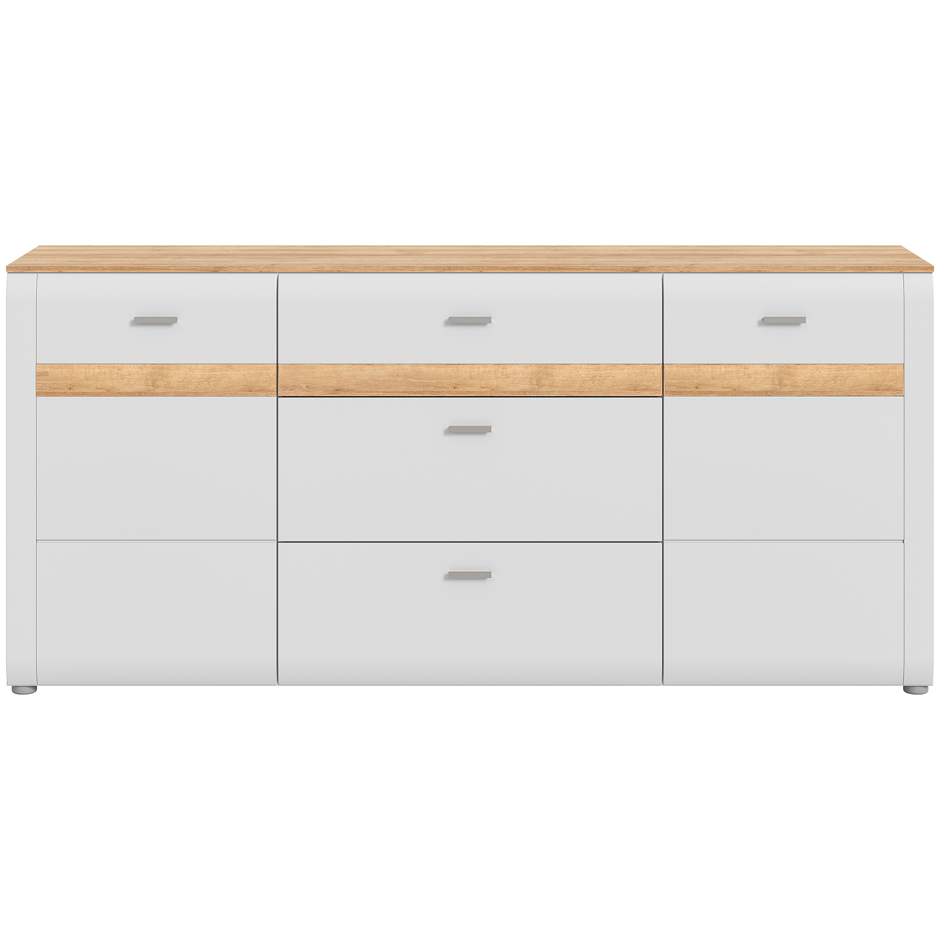 Sideboard ASHTON - ashgrey matt-Rivera Eiche - 185 cm