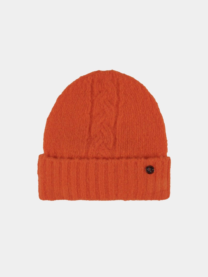 Gorro trançado laranja