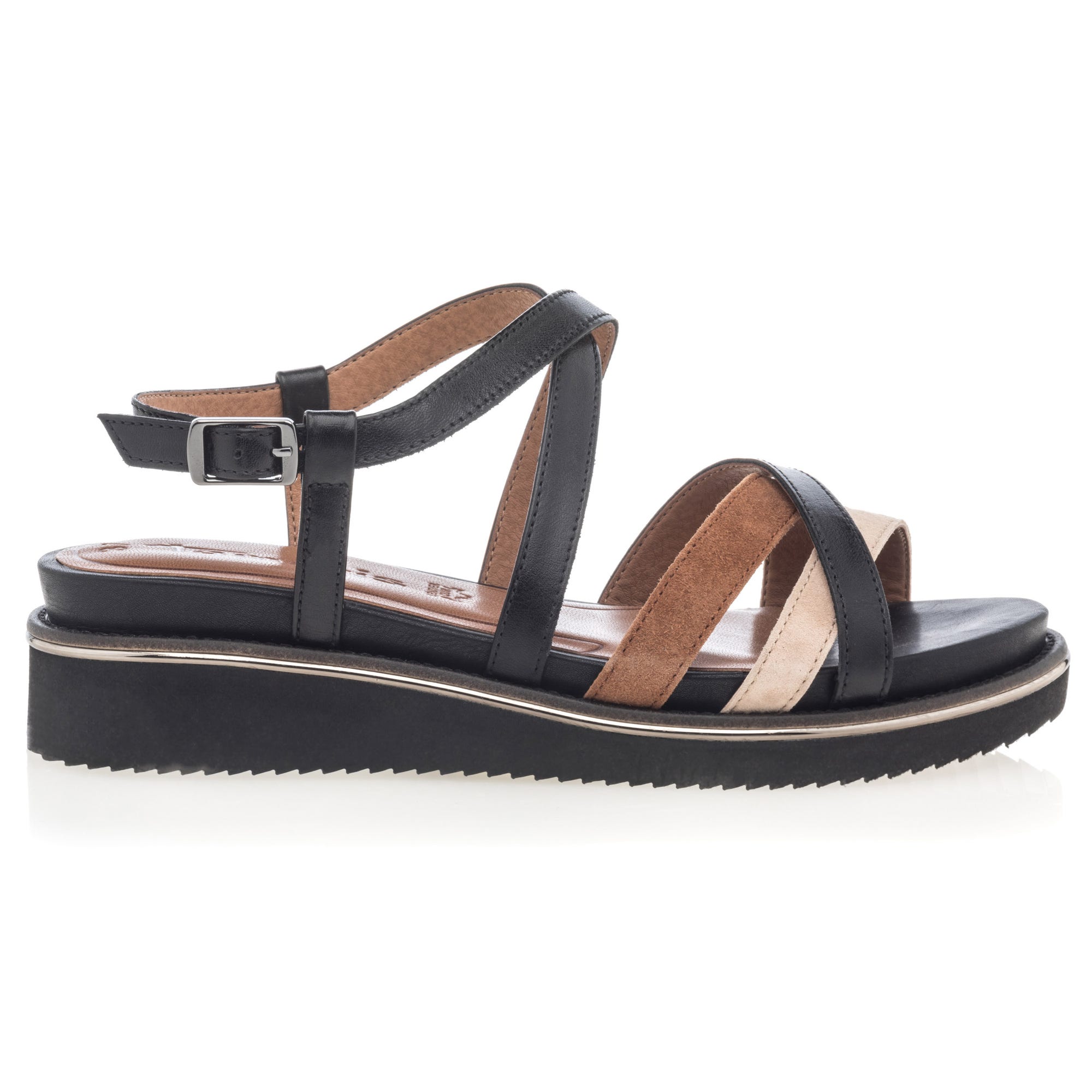 Sandales Femme en cuir noir