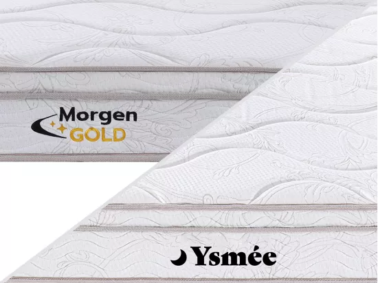 Ensemble 160 x 200 cm cadre à lattes + matelas ressorts 3 zones et mémoire de forme ép.20cm - WOLKENTANZ de YSMÉE