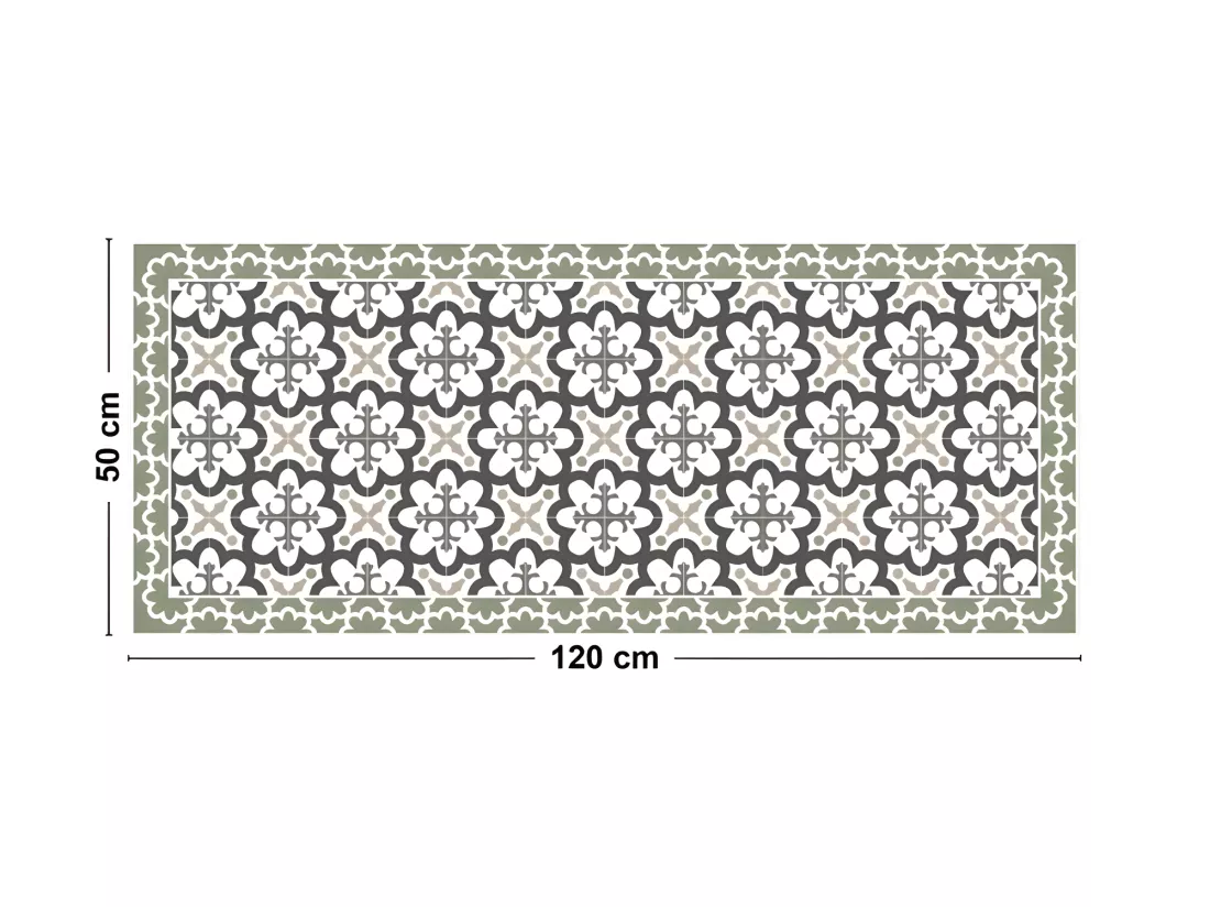 Tapis Vinyle Médium l 50xL120cm - Cassandre Vert - Vinyle