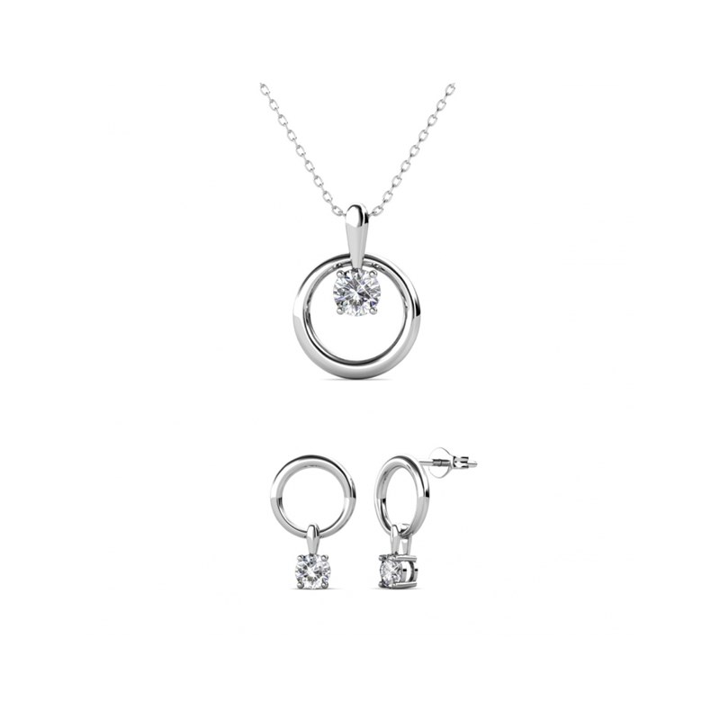 Parures Octavia - Argenté et Cristal