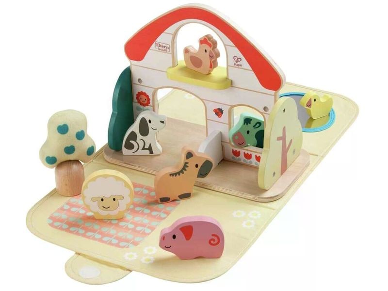Hape Beschäftigungsspielzeug Farm House Faith Farbenfroher Bauernhof für Kinder