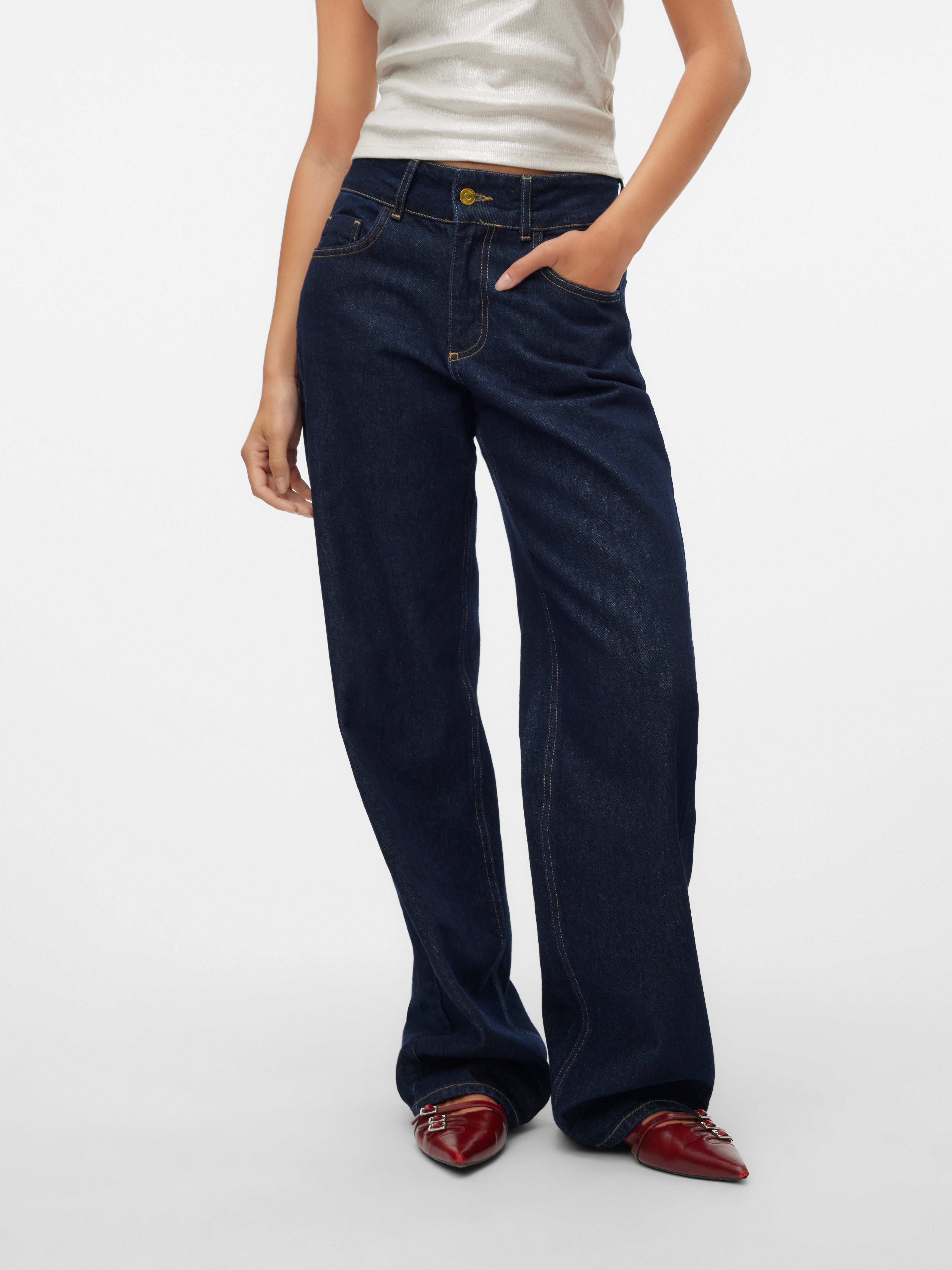 SNRANCY Mid waist Wide leg fit Jeans