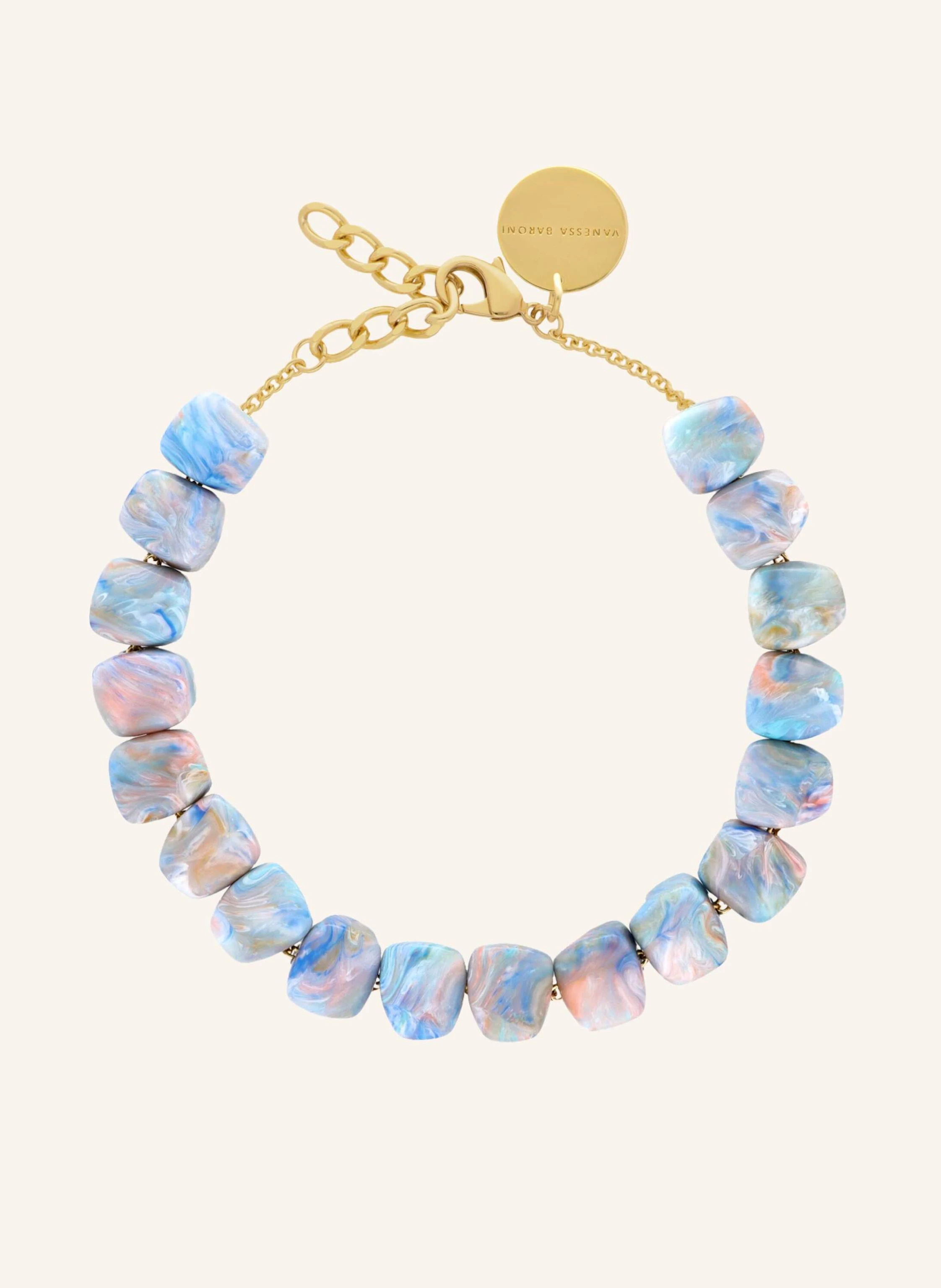 VANESSA BARONI Kette SMALL ORGANIC SHAPED NECKLACE BEIGE MULTI by GLAMBOU