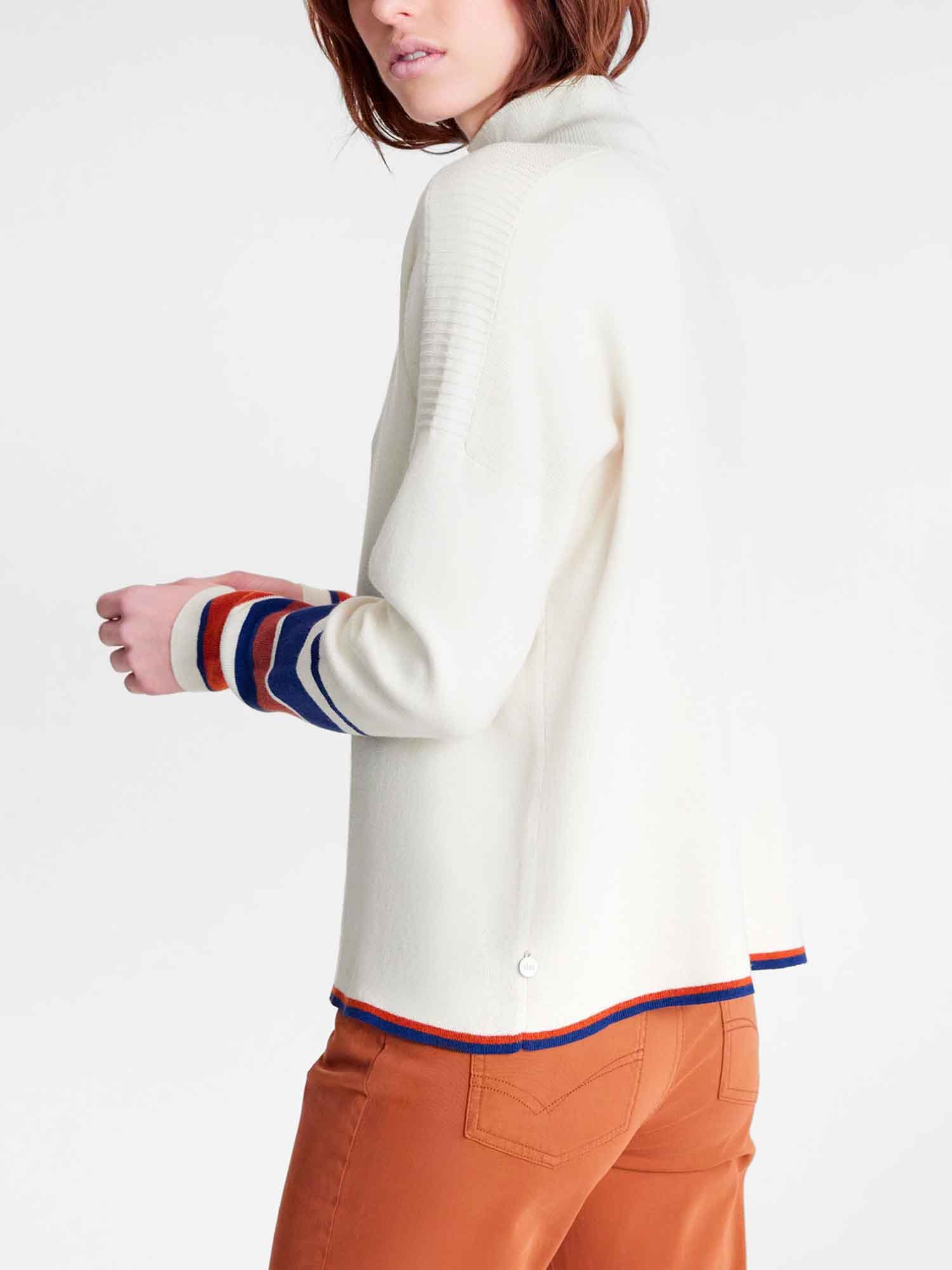 Pull Femme Col Montant Blanc