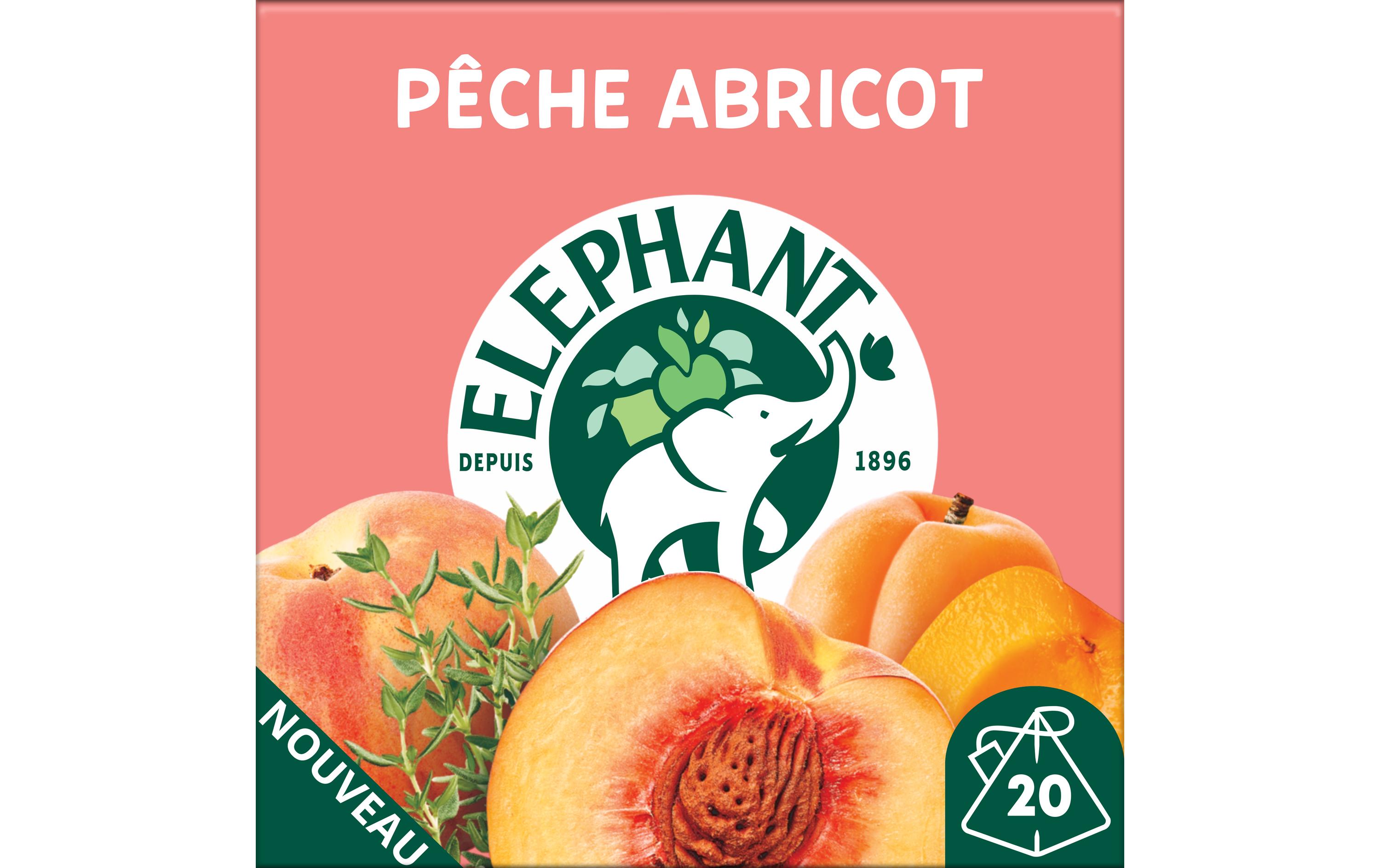 Teebeutel Infusion Péche Abricot 20 StückTee mit Pfirsich und Aprikose