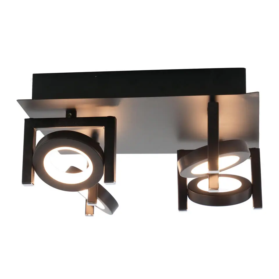 EGLO Trastanello Opbouwspot - LED - 4 lichts - Zwart