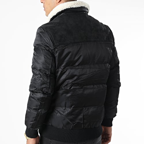 Veste Col Fourrure Noir