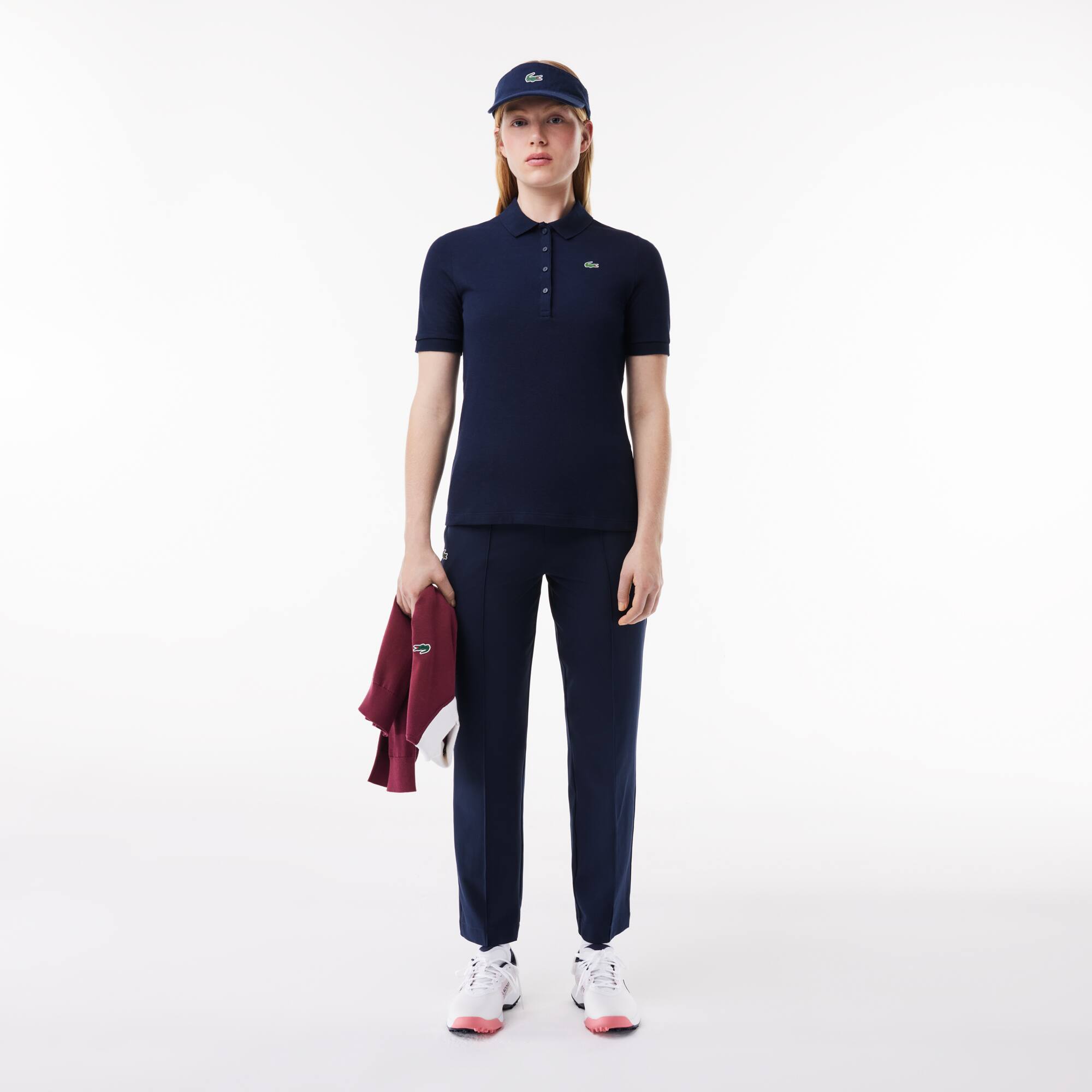 Polo femme slim fit Golf Lacoste SPORT ultra-dry en coton biologique Manches Courtes - Bleu - Lacoste - Femme
