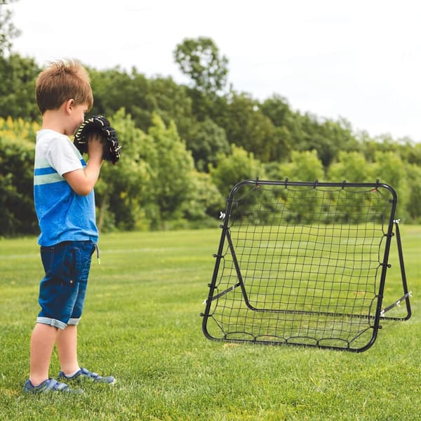 Football Rebounder Kickback Goal Rebound Veggnett Laget Av Metallrør+Pe, 96X80X96 Cm, Svart