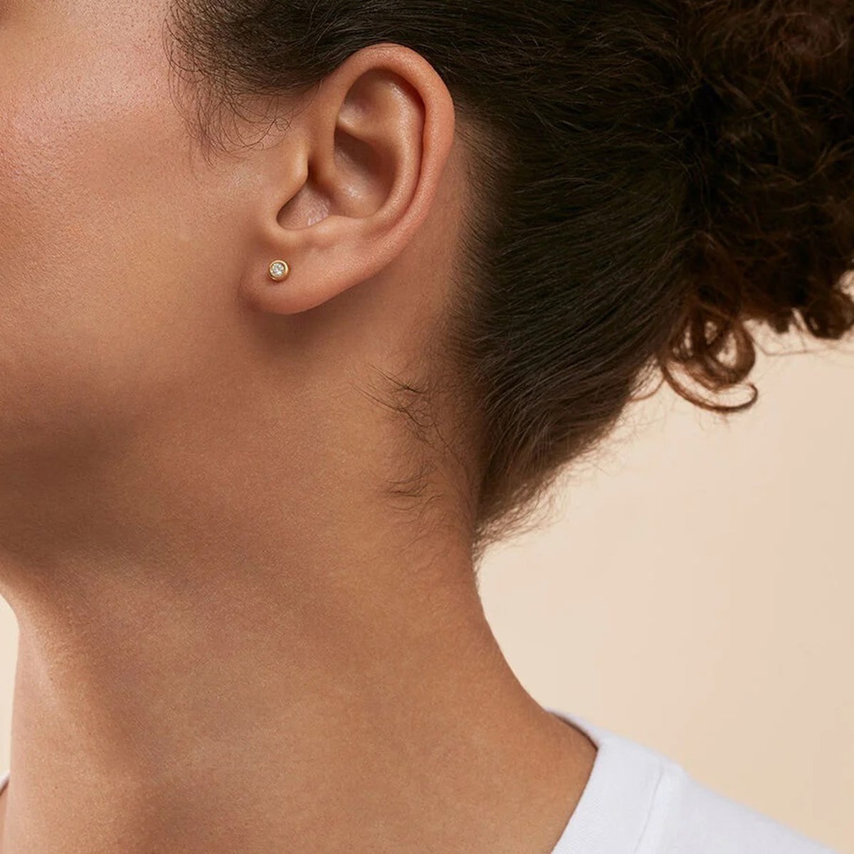 Boucles d'oreilles puces Agatha Brillant dorées