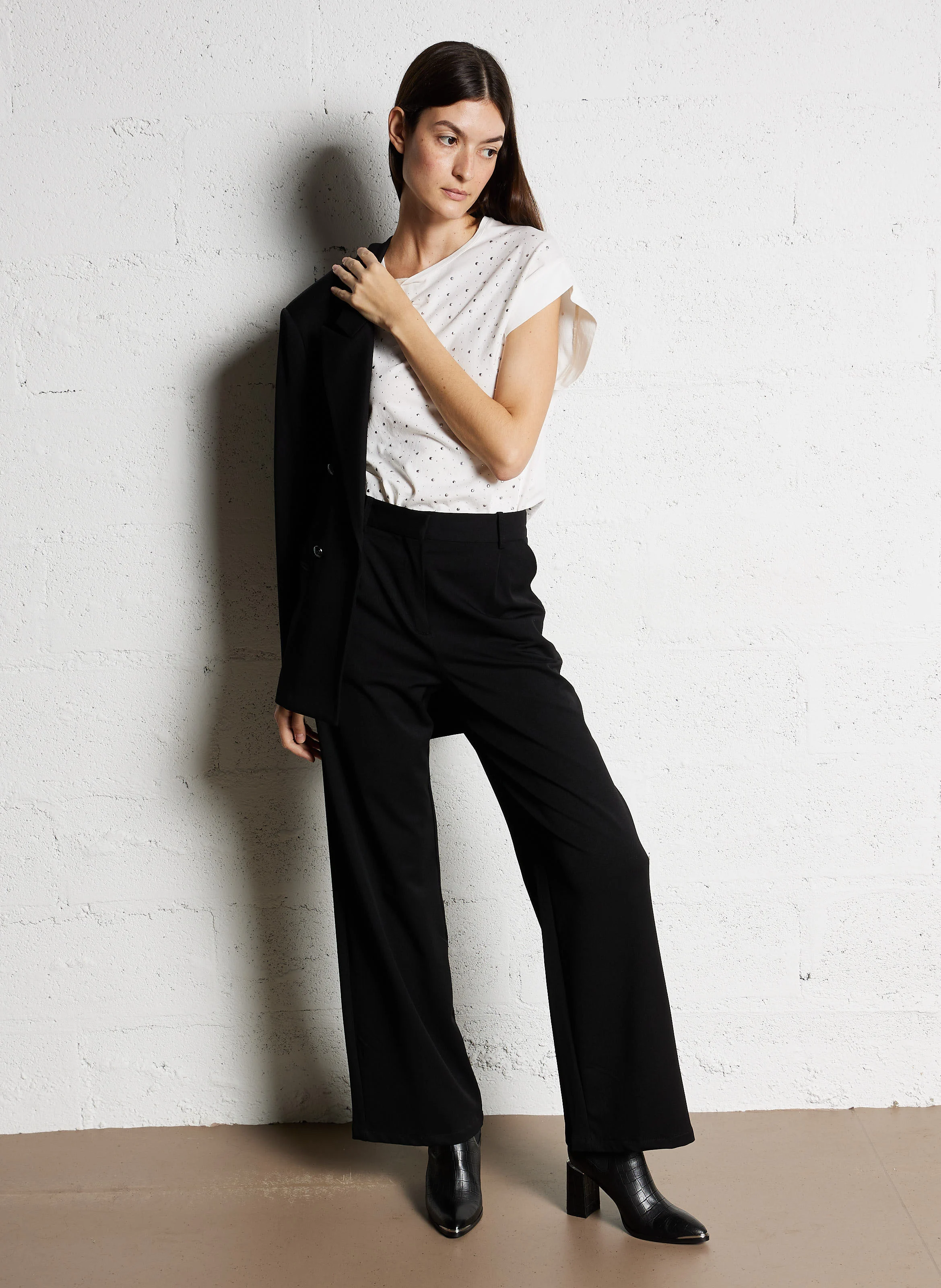 Pantalon large| Noir