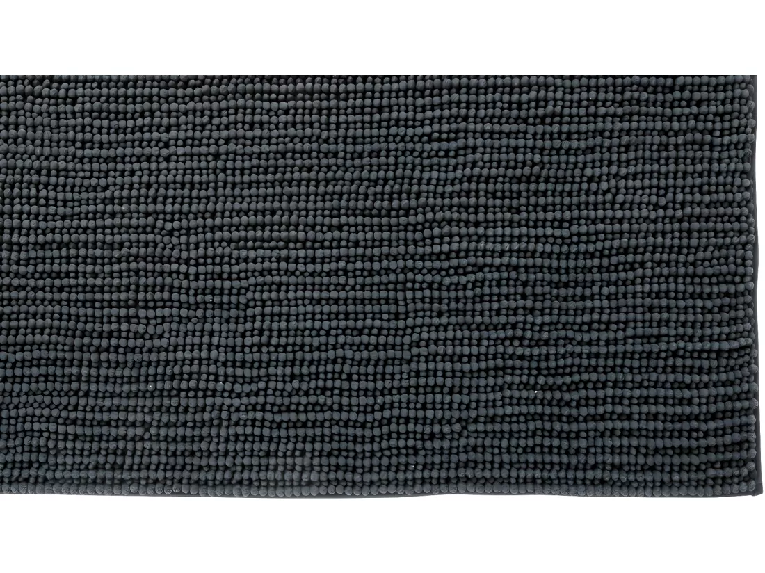 Tapis de bain en polyester uni anthracite 60x120cm