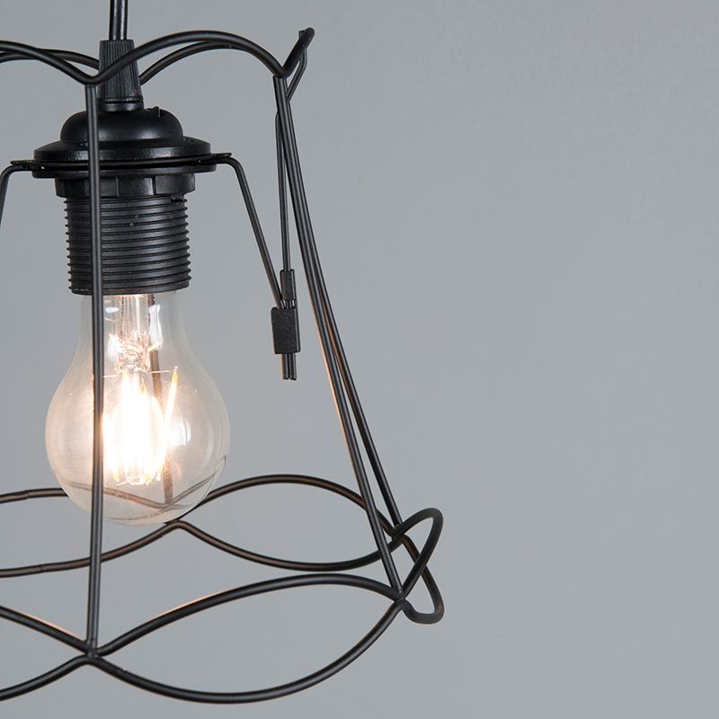Retro hanglamp zwart 20 cm - Granny Frame