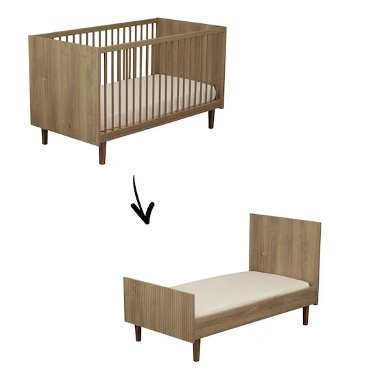 Mokka Lit évolutif Little big bed   Chêne / Mokka        70 x 140 cm   de               Sauthon Baby's Sweet Home