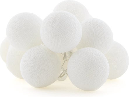 Cotton Ball Lights lichtsnoer White extension kit wit 2,4 m met 20 lampen