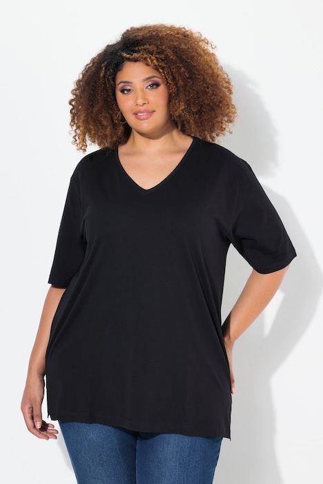 T-Shirt, V-Ausschnitt, Relaxed, Halbarm
