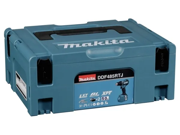 Makita DDF485RTJ - Bor/driver - ledningfri - 2-hastigheders - nøgleløs borepatron 13 mm - 50 N·m - 2 batterier (5,00 ah)- 18 V