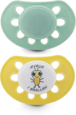 Esska Classic Maur Silikon Smokk 2-pack 4-36 m, Grønn/Gul