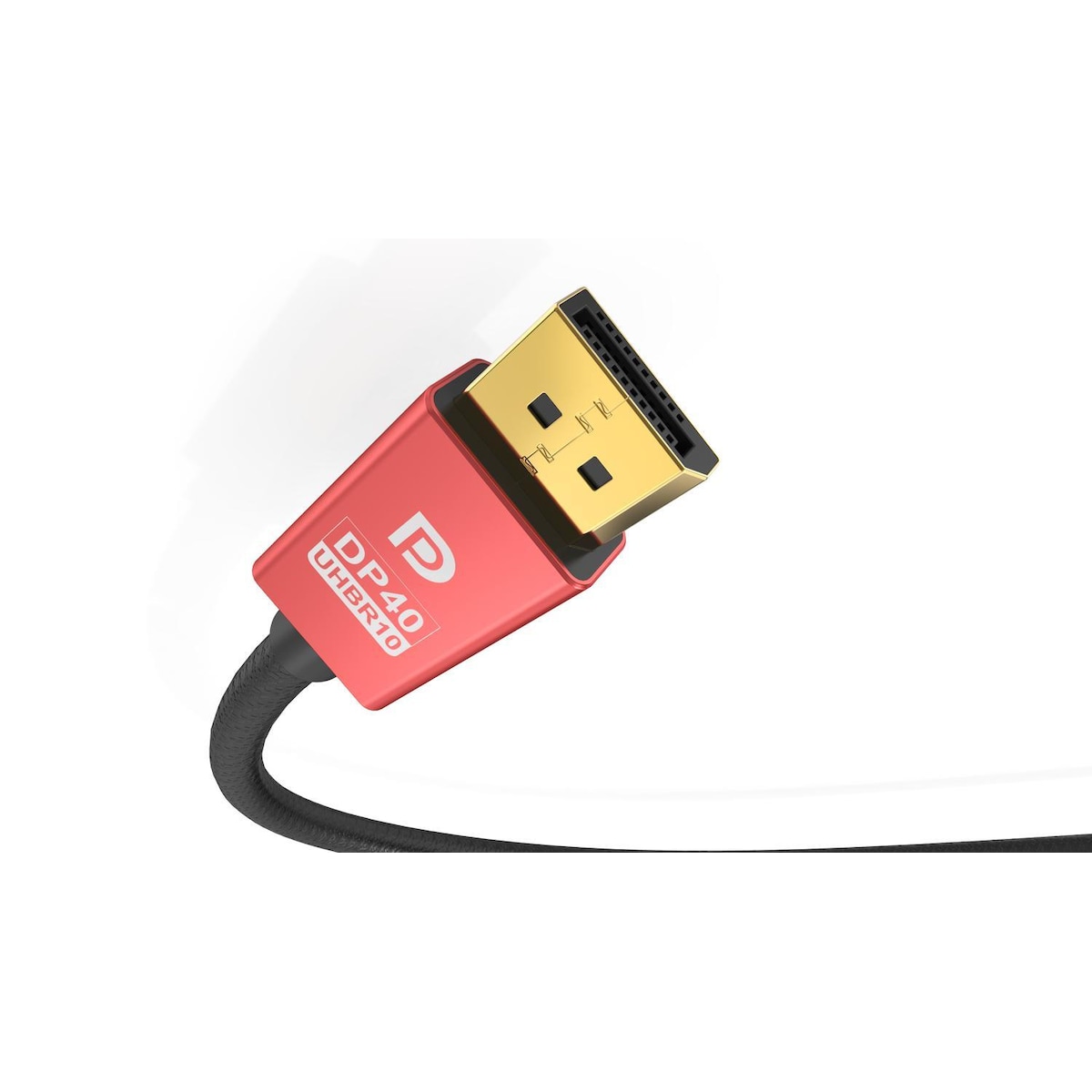 NORDIC-SERTIFISERT KABLER 50cm VESA-sertifisert nylonflettet Displayport 2.1 kabel DP40 UHBR10 40Gbps 8K60Hz 4K144Hz