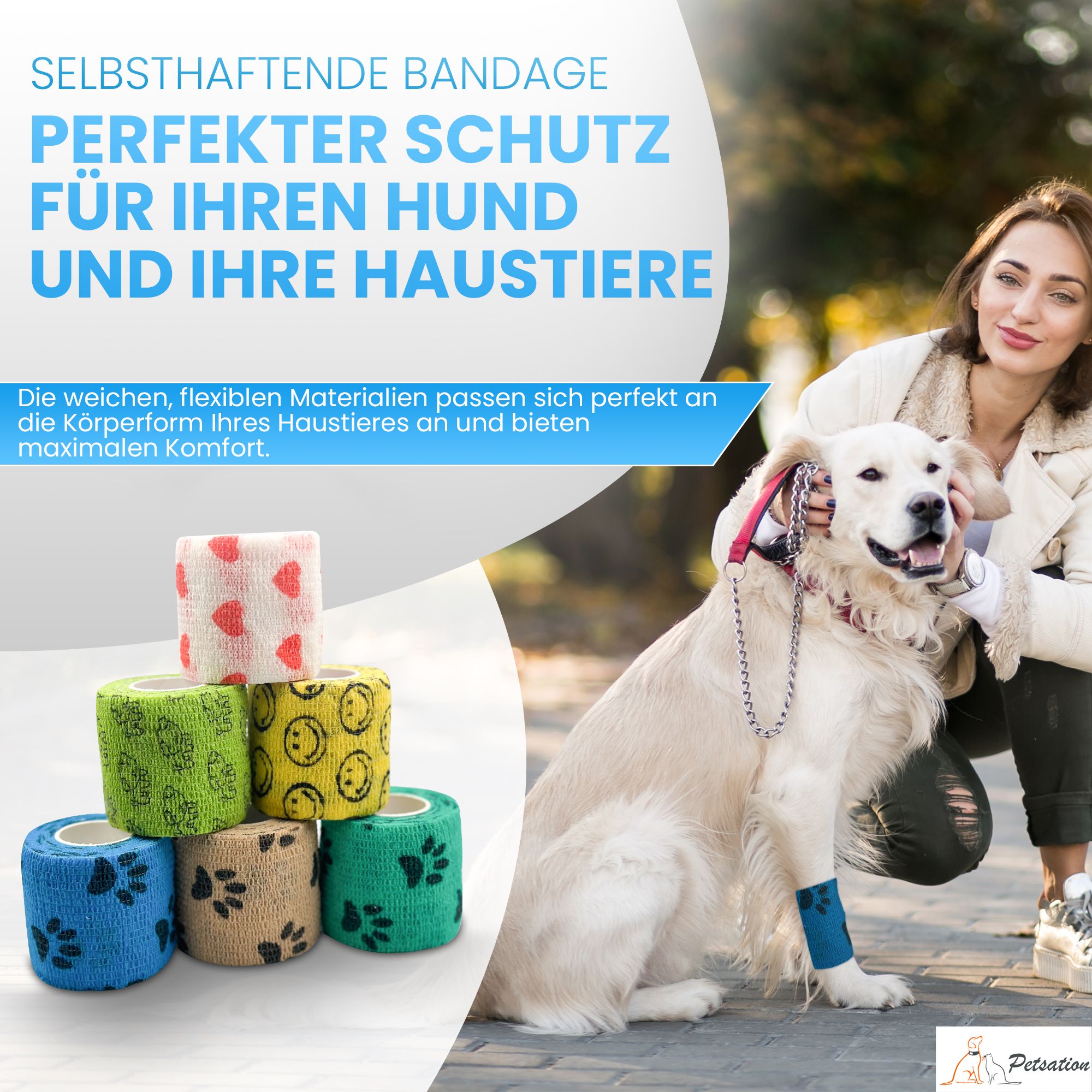 Petsation Bandagen für Tiere mit Motiven
