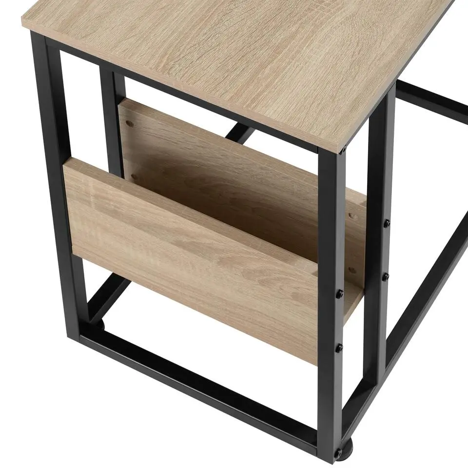 tectake Bijzettafel Wigan 55x36,5x60cm, Industrieel Licht Hout, Eiken Sonoma