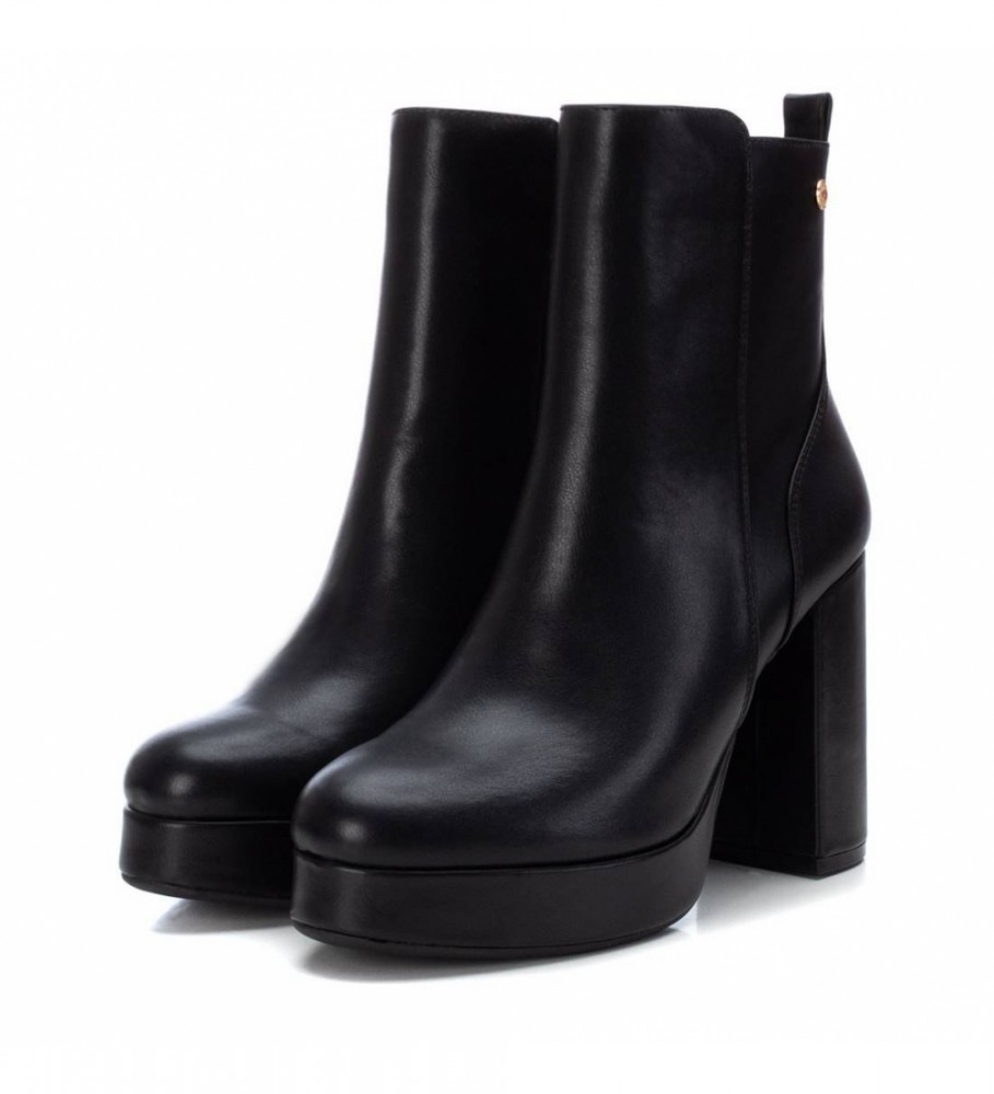 Botas casuais pretas de cano curto Xti - Altura do salto: 10 cm -