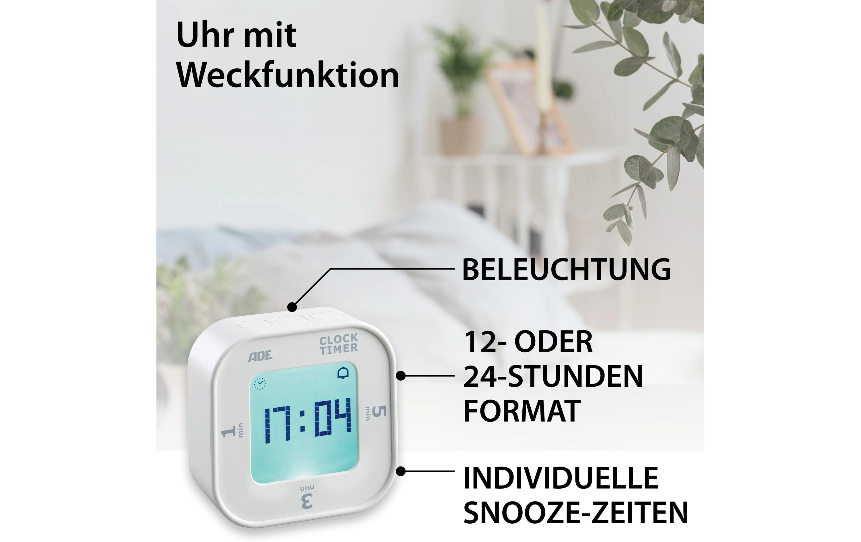 Küchentimer WeissDigitaler Küchentimer mit Kipp-Start