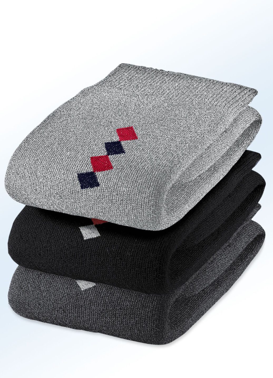 Fünferpack Socken mit handgekettelter Spitze und druckfreiem Bund