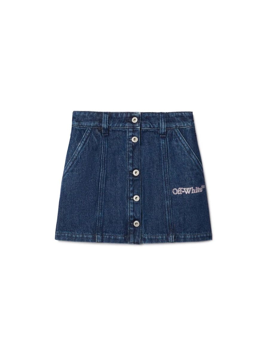 Off-White Bookish Denim Glitter Skirt