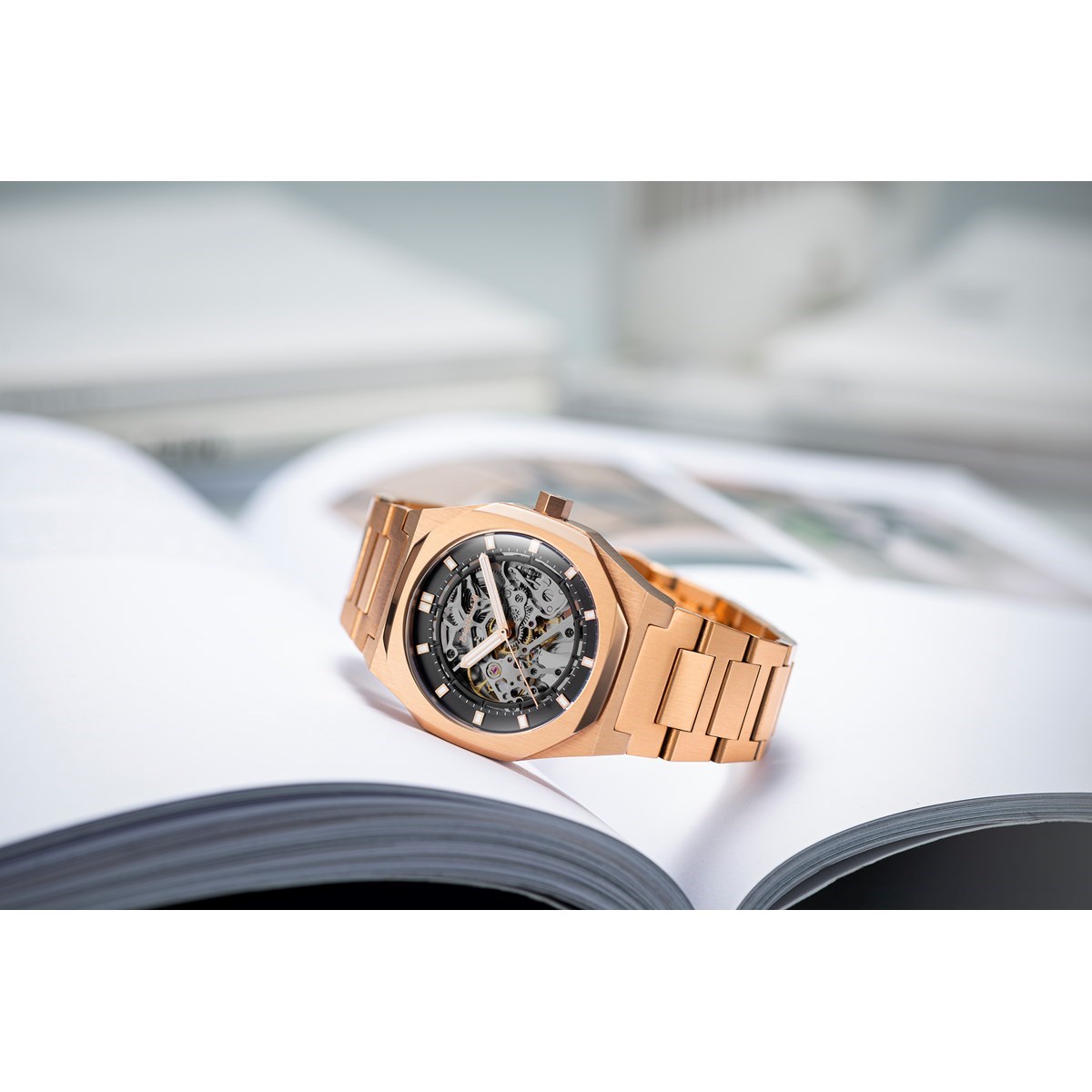 Montre automatique squelette en acier inoxydable DRAKE