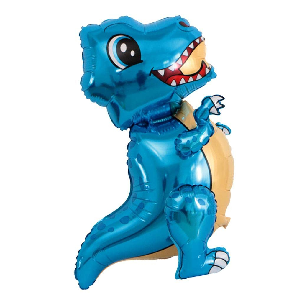 (80x45cm) Dinosaurier Kinder Folien Ballon Geburtstags Party Deko Luftballon - Blau