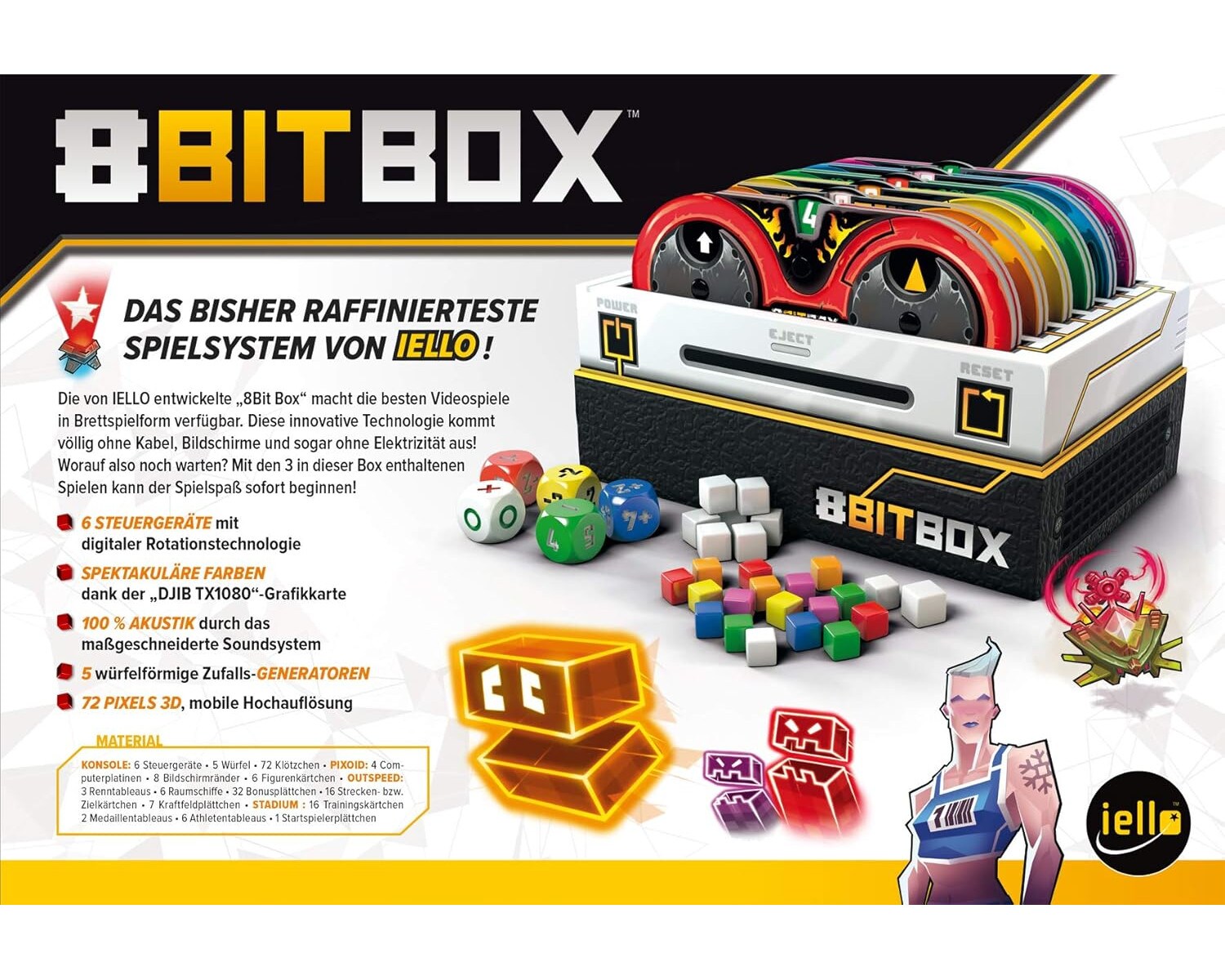IELLO 515453 - Spielesammlung - 8 Bit Spiel Box Brettspiel Gesellschaftsspiele Spiel