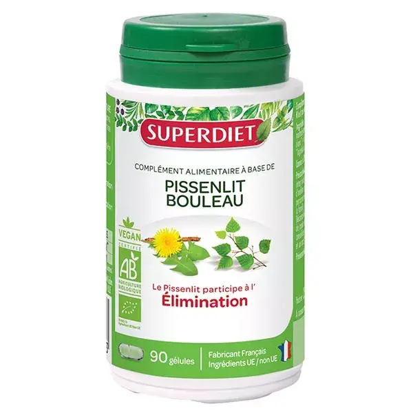 Superdiet Pissenlit Bouleau Bio 90 gélules