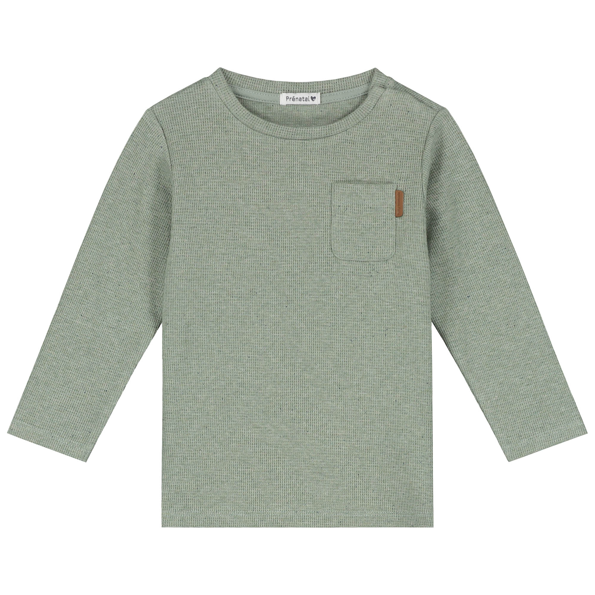 Prénatal baby shirt lange mouwen effen mint