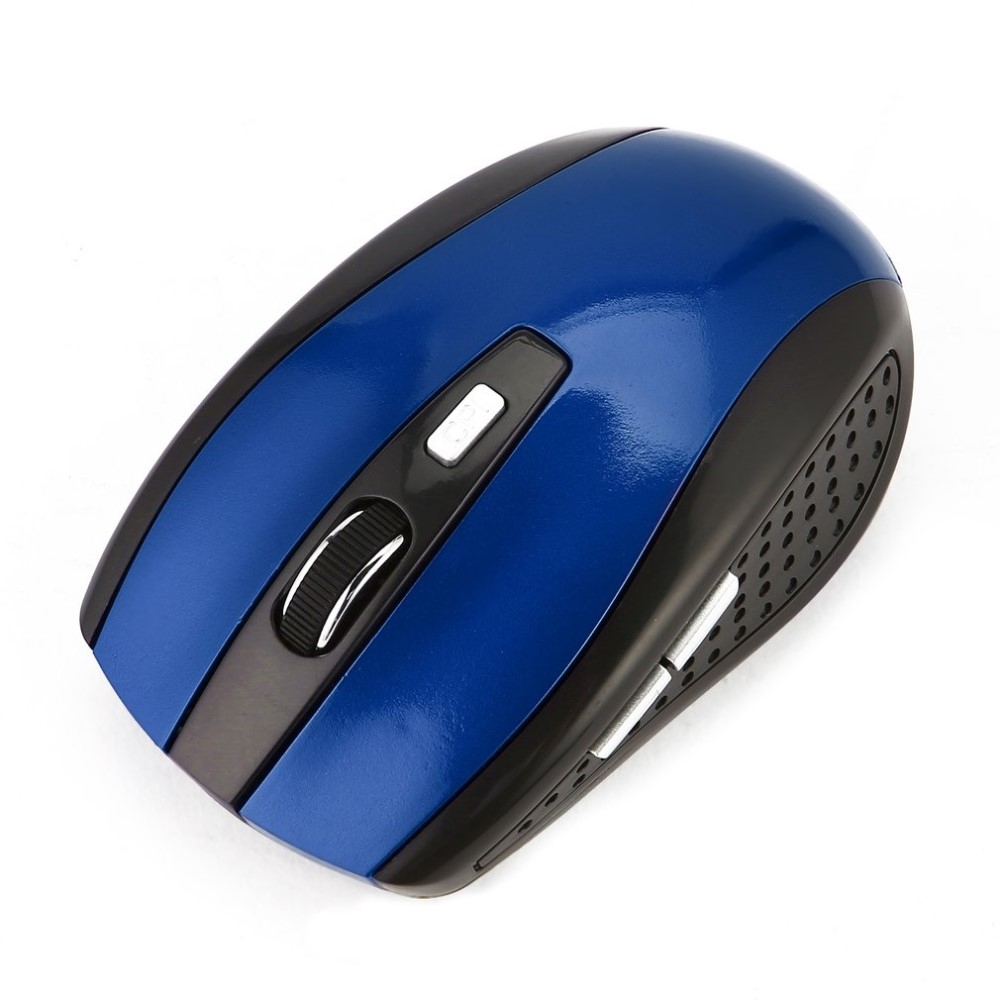 Ergonomische 2.4 GHz Optische Wireless Funk Maus 1600 DPI Schnurlos   USB Dongle - Blau