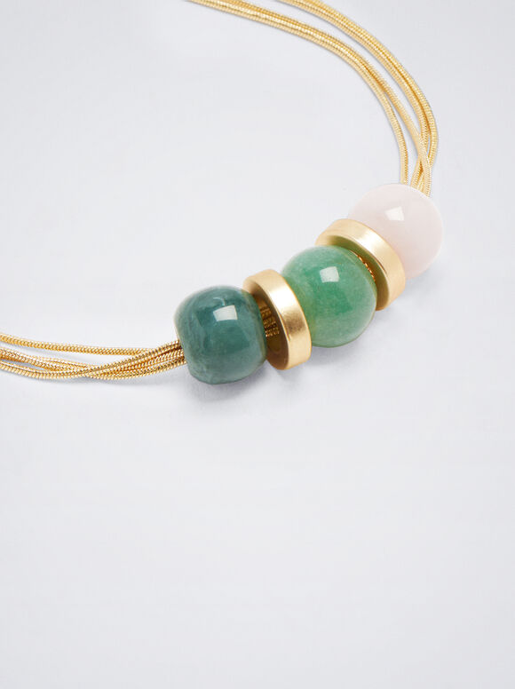 Colar com Pedra - Multicolorido