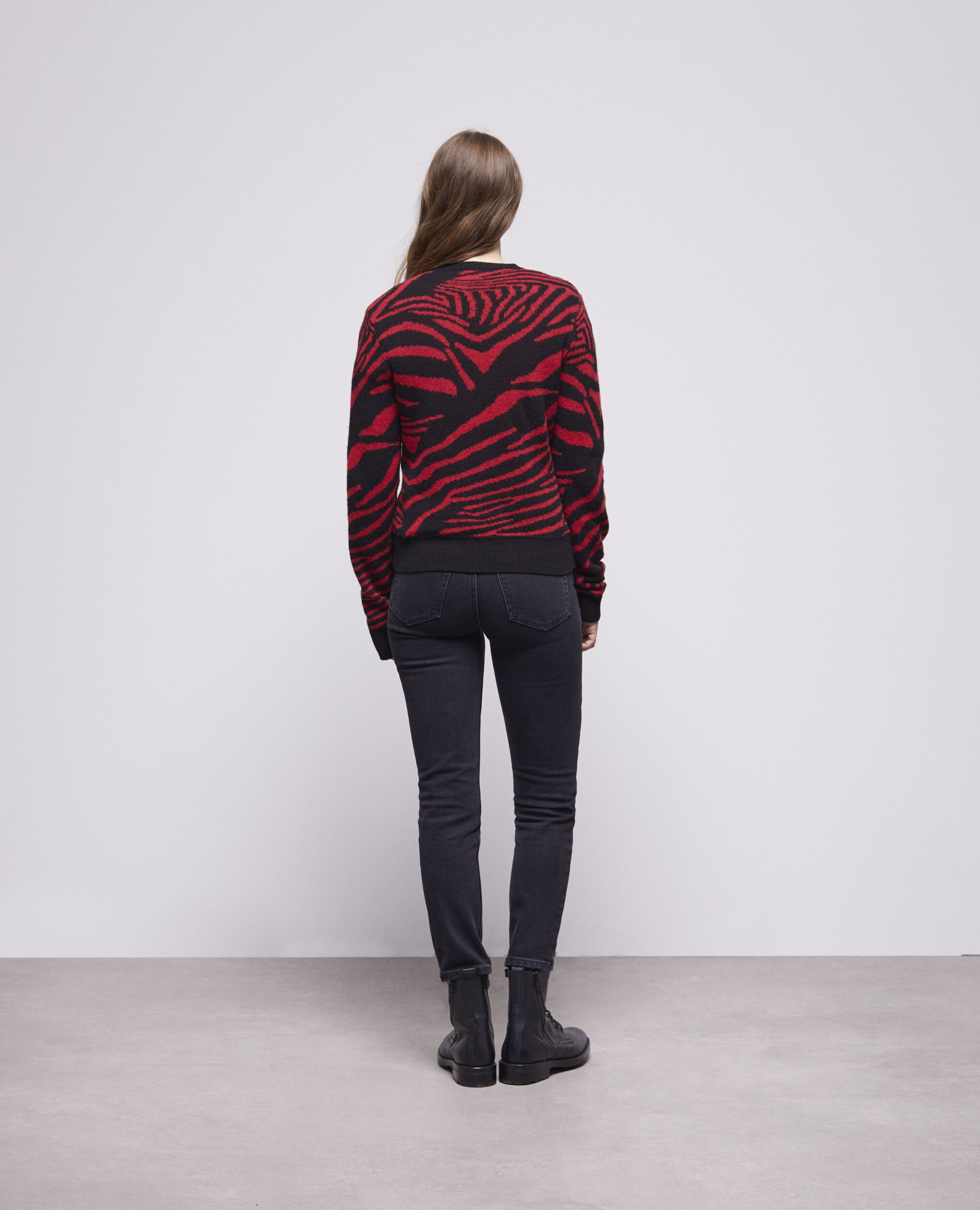 Pull col rond imprimé
