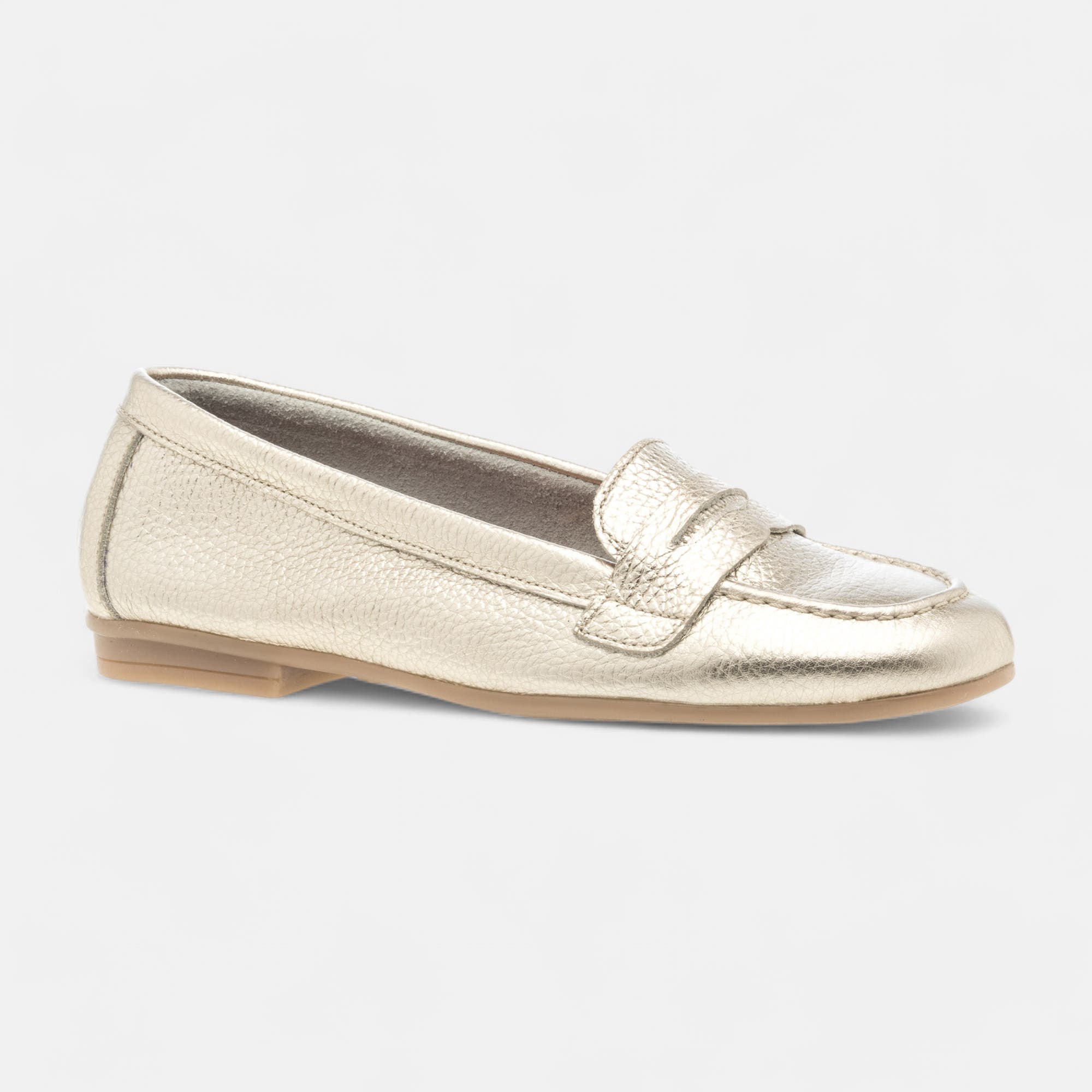 Mocassins Femme en cuir or