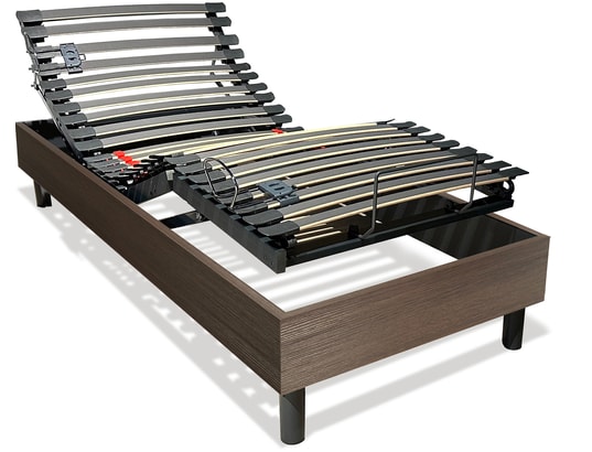 DUNLOPILLO - Sommier Electrique 90 x 190 Anatomique 90x190cm chene cendre