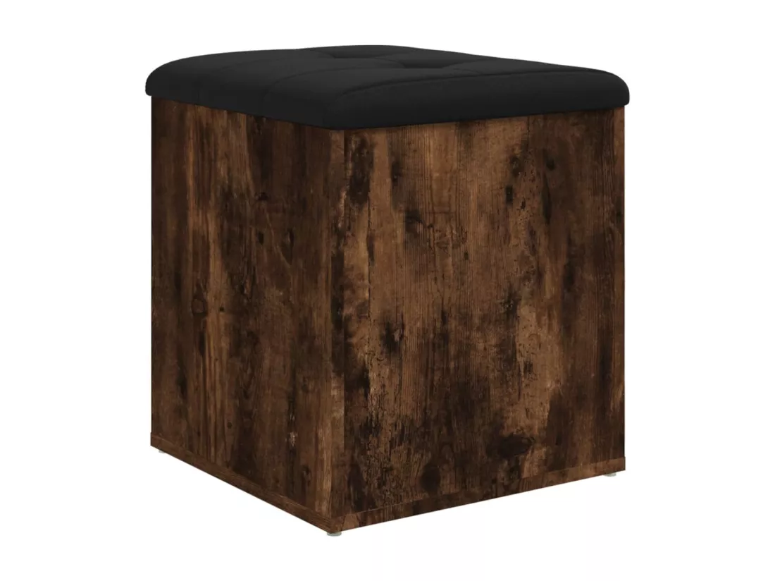 Banc de rangement chêne fumé 42x42x45 cm bois d'ingénierie