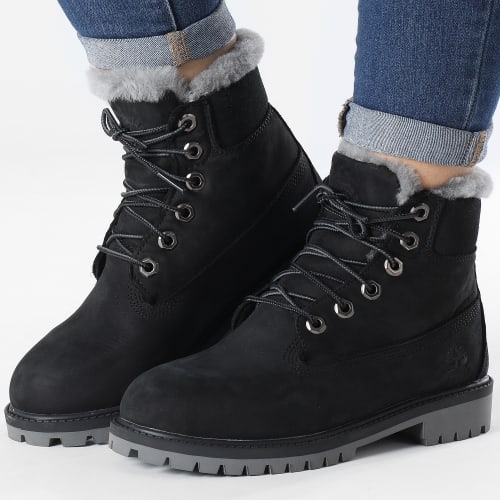 Boots Femme 6 Inch Premium Waterproof Shearlingboot A41UX Black Nubuck