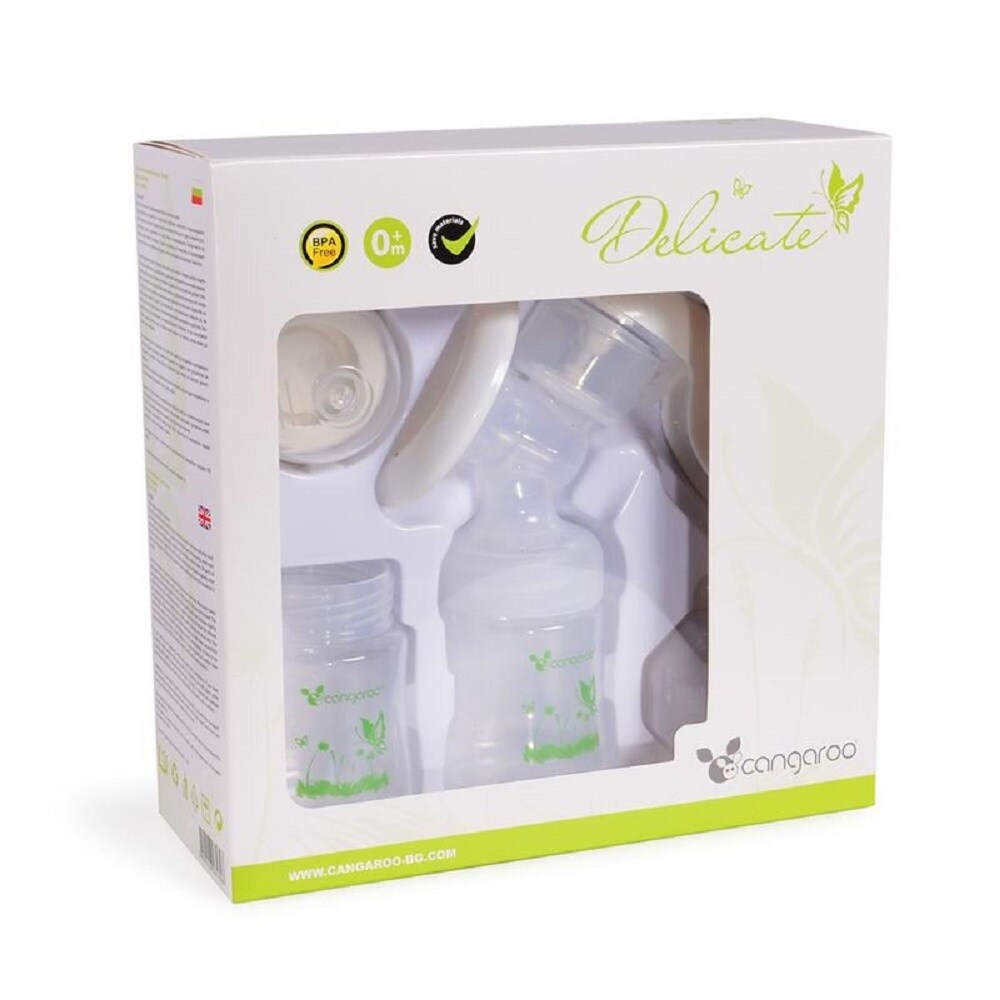 Cangaroo manuelle Milchpumpe Delicate P0953, 2x 150 ml Flasche, Sauger Gruppe 0+