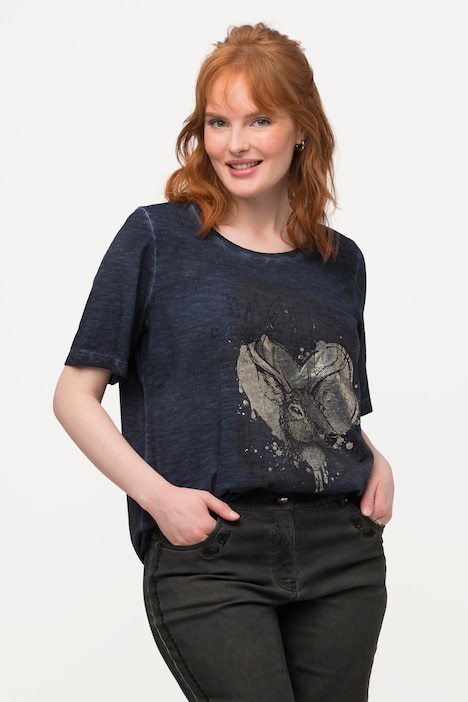 Trachten-T-Shirt, Hirsch, Classic, Rundhals, Halbarm