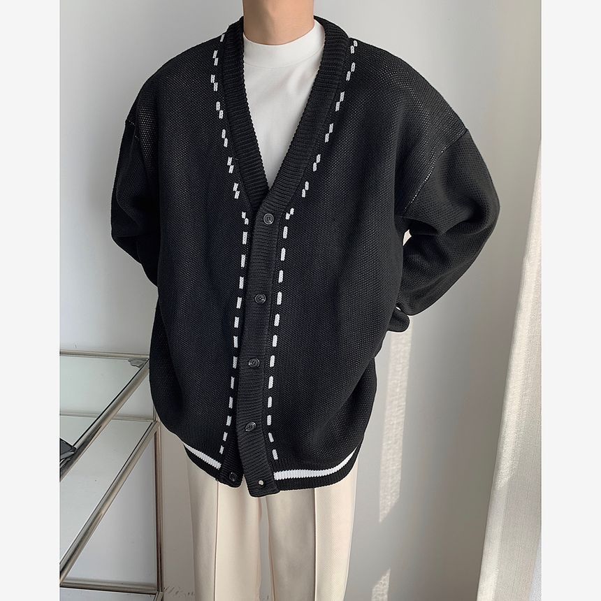 Freehop - V-hals vest met contrasterende rand